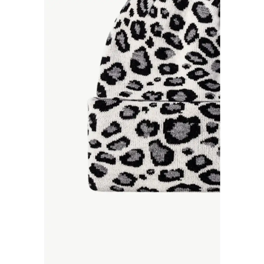 Chic leopard pattern cuffed beanie in luxury fashion for women $13.99 picture flat lay beanie pattern leopard 50%