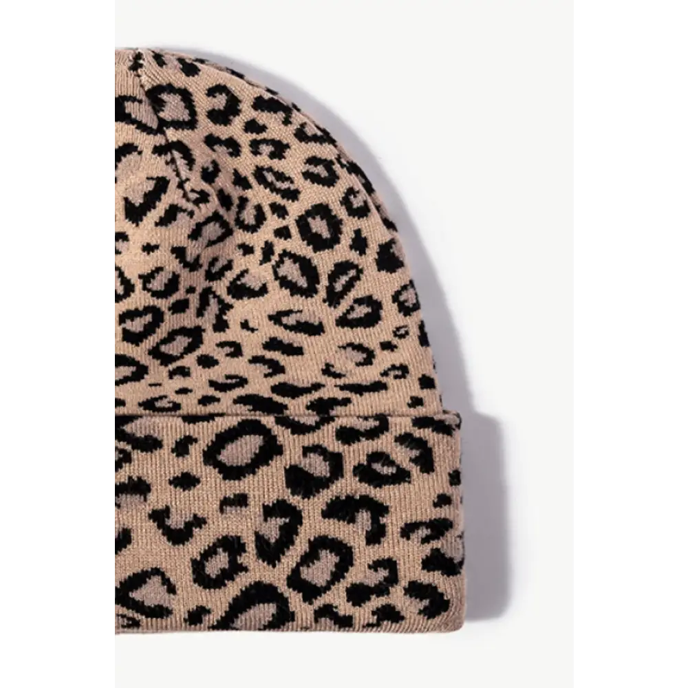 Chic leopard pattern cuffed beanie in luxury fashion for women $13.99 picture flat lay beanie pattern leopard 50%