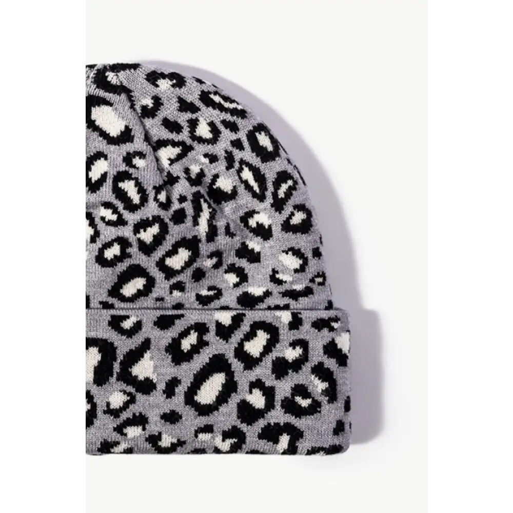 Chic leopard pattern cuffed beanie in luxury fashion for women $13.99 picture flat lay beanie pattern leopard 50%