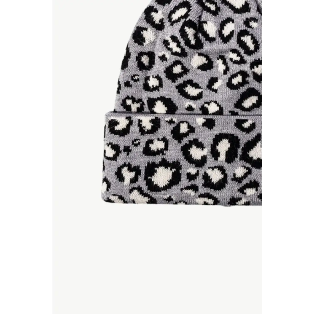 Chic leopard pattern cuffed beanie in luxury fashion for women $13.99 picture flat lay beanie pattern leopard 50%