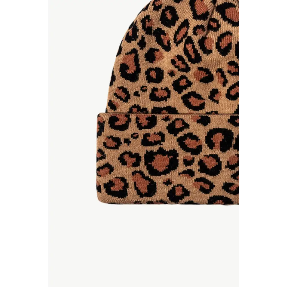 Chic leopard pattern cuffed beanie in luxury fashion for women $13.99 picture flat lay beanie pattern leopard 50%