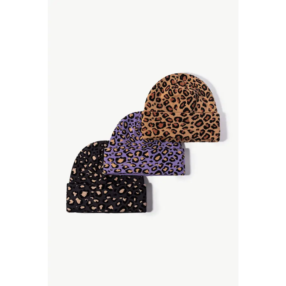 Chic leopard pattern cuffed beanie in luxury fashion for women $13.99 picture flat lay beanie pattern leopard 50%