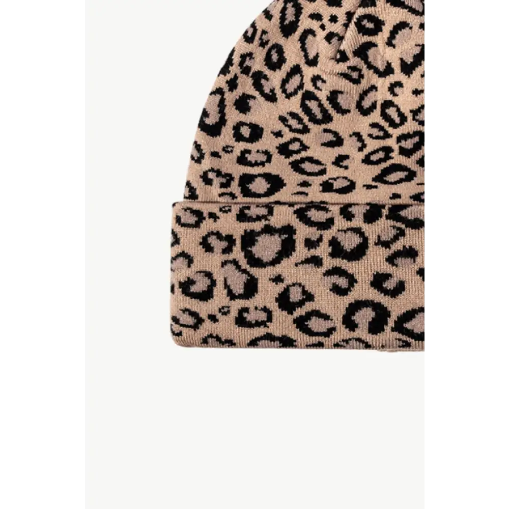 Chic leopard pattern cuffed beanie in luxury fashion for women $13.99 picture flat lay beanie pattern leopard 50%