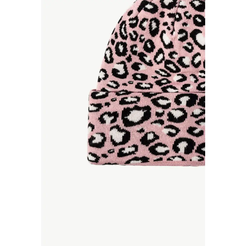 Chic leopard pattern cuffed beanie in luxury fashion for women $13.99 picture flat lay beanie pattern leopard 50%