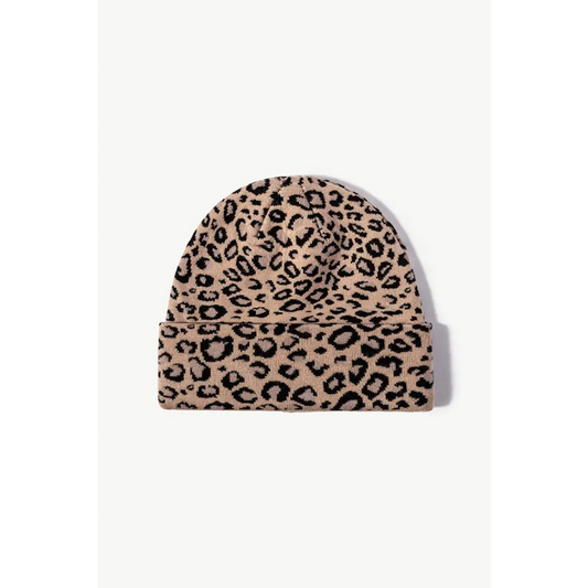 Chic leopard pattern cuffed beanie in luxury fashion for women $13.99 picture flat lay beanie pattern leopard 50%