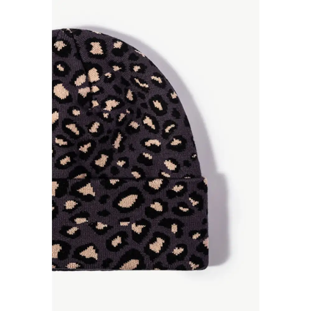 Chic leopard pattern cuffed beanie in luxury fashion for women $13.99 picture flat lay beanie pattern leopard 50%