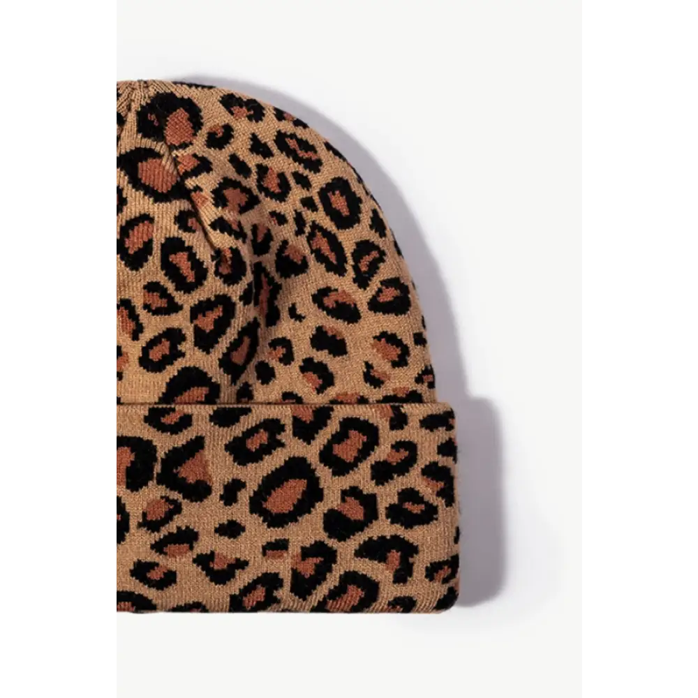 Chic leopard pattern cuffed beanie in luxury fashion for women $13.99 picture flat lay beanie pattern leopard 50%