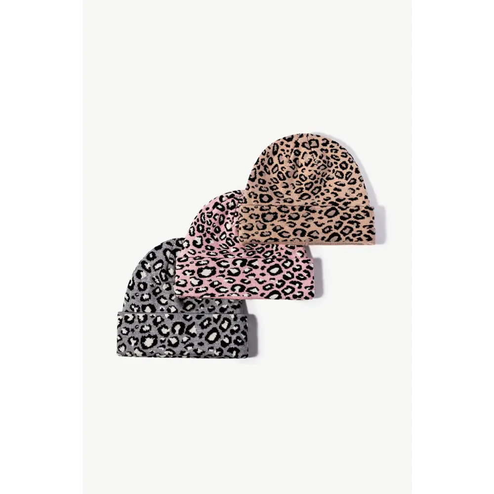 Chic leopard pattern cuffed beanie in luxury fashion for women $13.99 picture flat lay beanie pattern leopard 50%