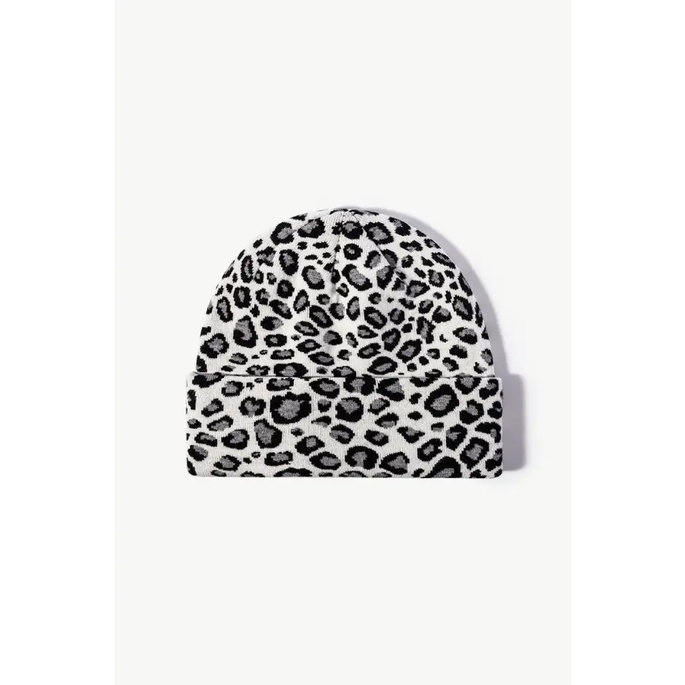 Chic leopard pattern cuffed beanie in luxury fashion for women $13.99 picture flat lay beanie pattern leopard 50%