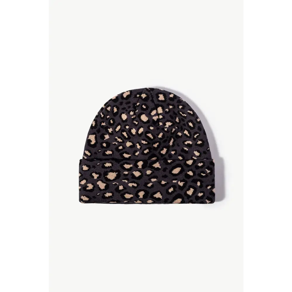 Chic leopard pattern cuffed beanie in luxury fashion for women $13.99 picture flat lay beanie pattern leopard 50%