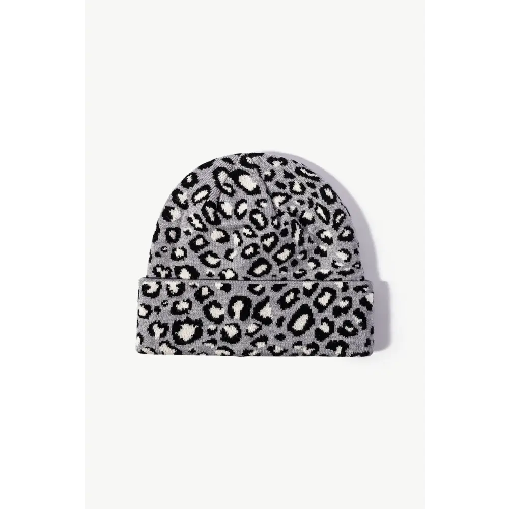 Chic leopard pattern cuffed beanie in luxury fashion for women $13.99 picture flat lay beanie pattern leopard 50%