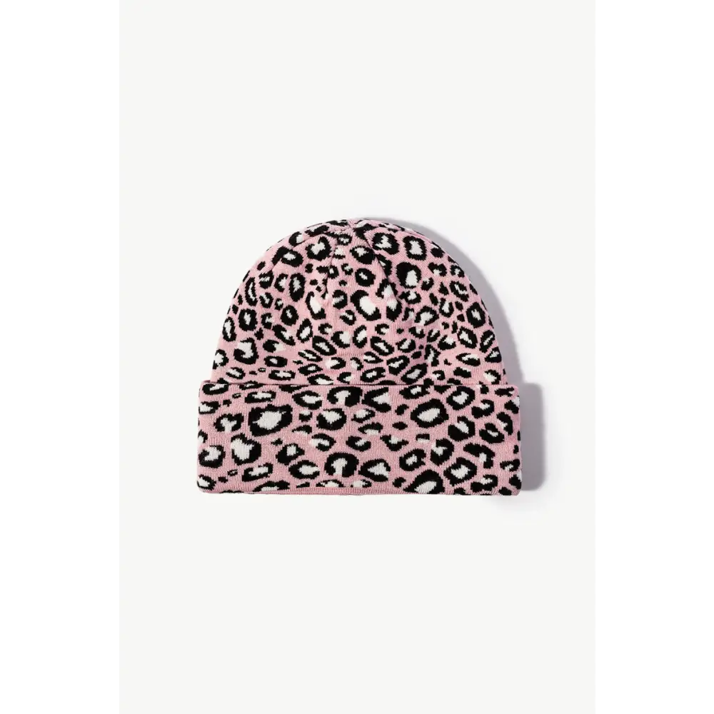 Chic leopard pattern cuffed beanie in luxury fashion for women $13.99 picture flat lay beanie pattern leopard 50%