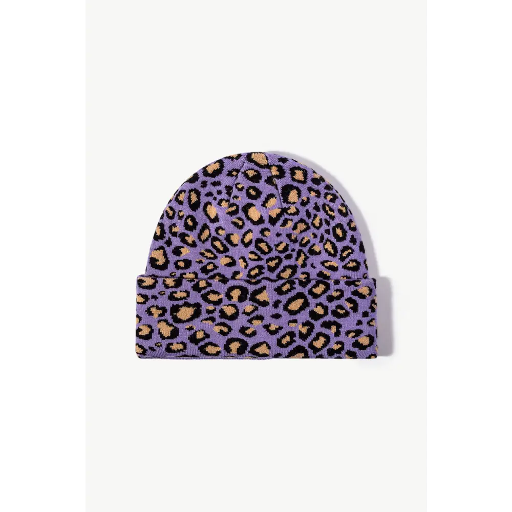 Chic leopard pattern cuffed beanie in luxury fashion for women $13.99 picture flat lay beanie pattern leopard 50%