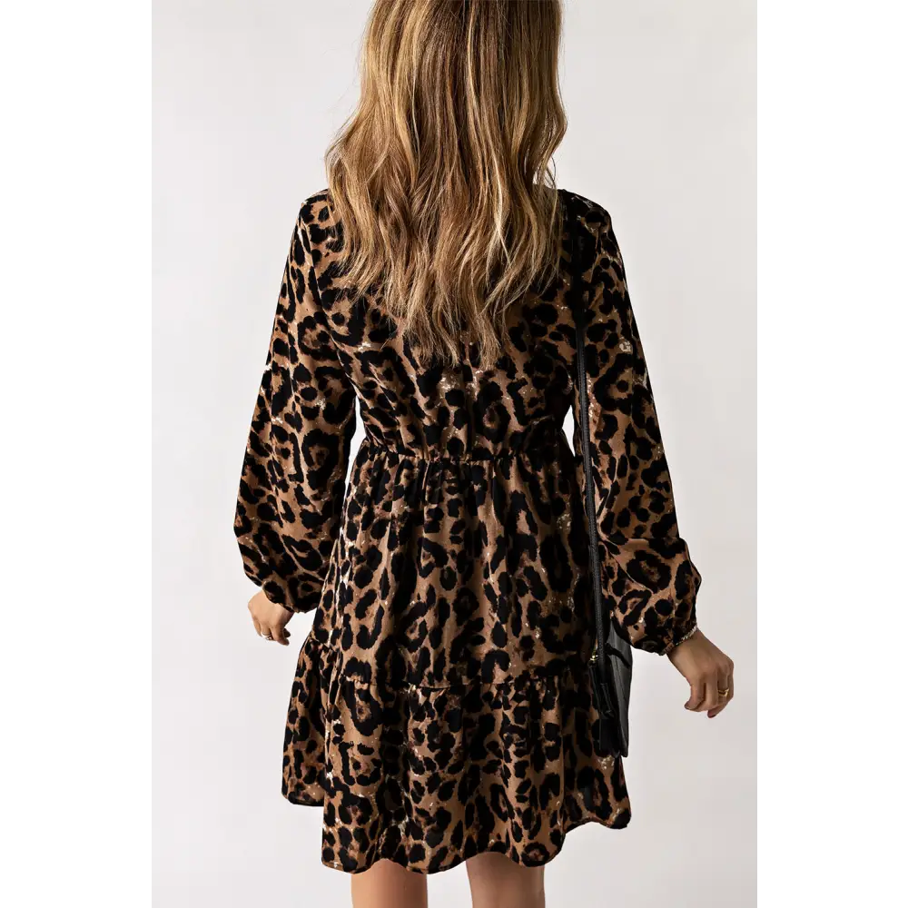 Chic leopard print mini dress for luxury fashion enthusiasts $27 casual dresses crafted for the modern woman. Sizing