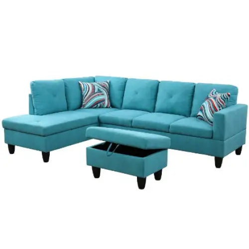 Light blue linen sofa set redefines luxury fashion for your living room $514.99 package size discover the exquisite