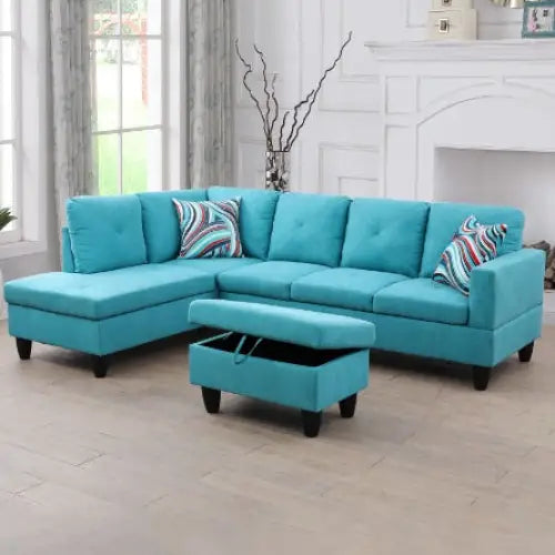 Light blue linen sofa set redefines luxury fashion for your living room $514.99 package size discover the exquisite