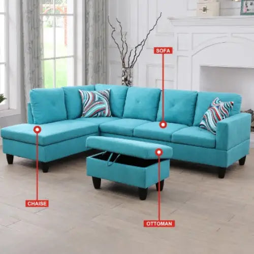 Light blue linen sofa set redefines luxury fashion for your living room $514.99 package size discover the exquisite