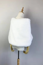 Light Ivory Bridal Faux Fur Shawl (Butterfly Ivy05)
