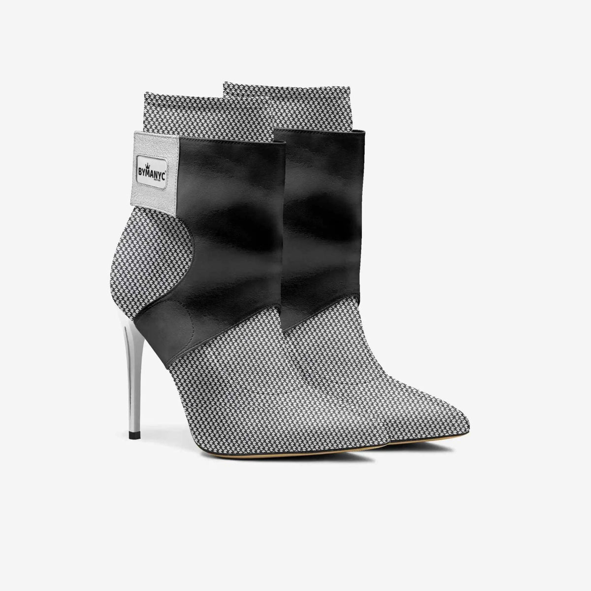 Limited Edition Vegan Stiletto Boots BYMANYC® New York Futurista Onyx - Maven Couture IncWomen's vegan shoes