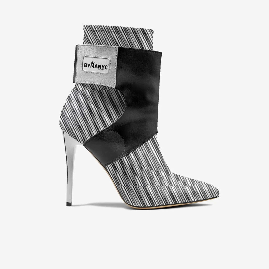 Limited Edition Vegan Stiletto Boots BYMANYC® New York Futurista Onyx - Maven Couture IncWomen's vegan shoes