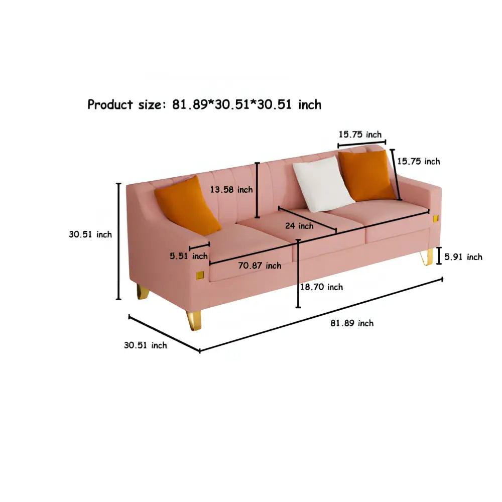 Elegant pink velvet sofa set for luxury fashion in your living room $899 furniture specification product information