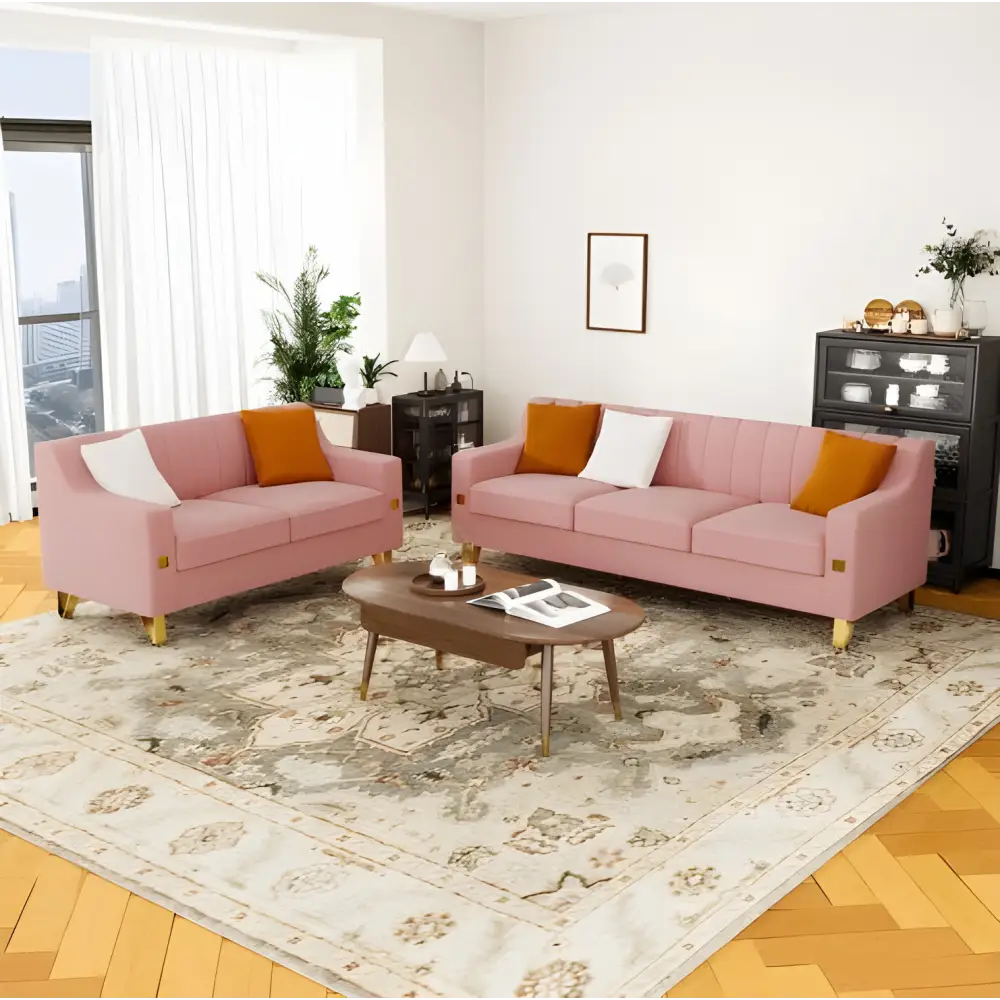 Elegant pink velvet sofa set for luxury fashion in your living room $899 furniture specification product information