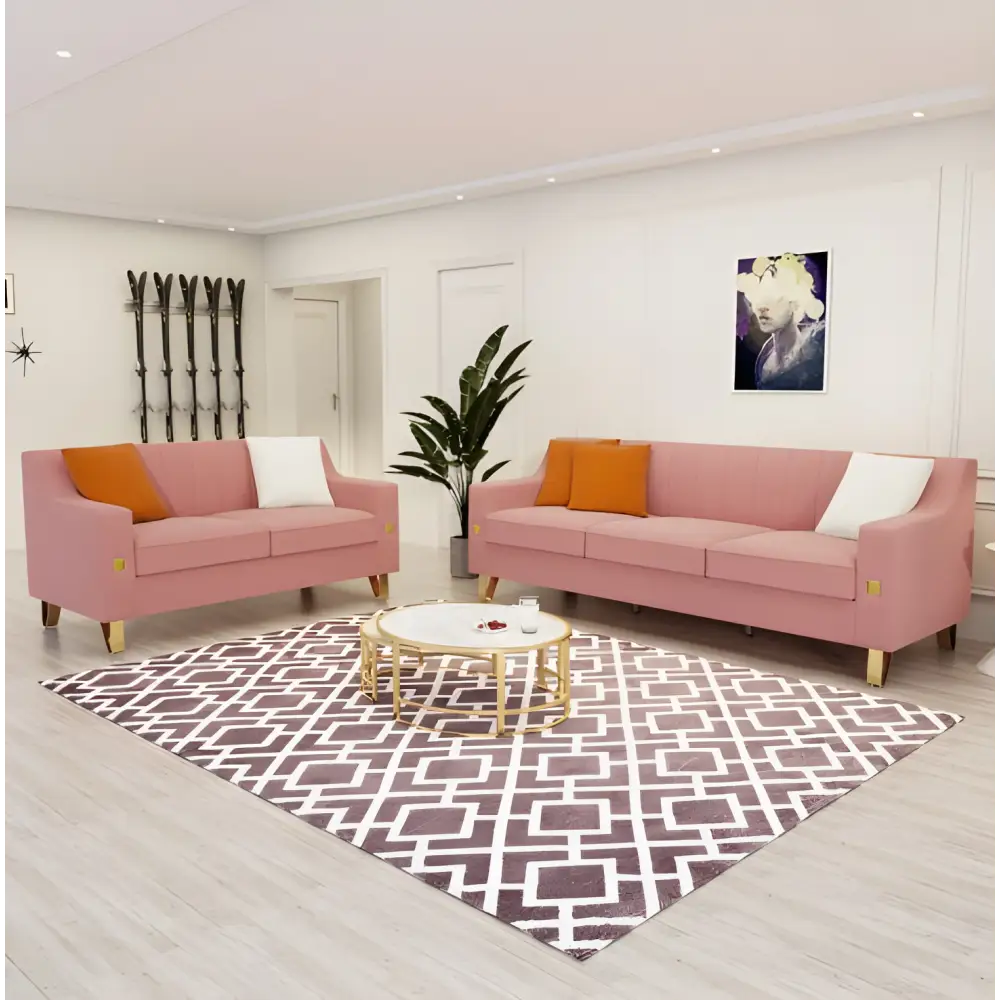 Elegant pink velvet sofa set for luxury fashion in your living room $899 furniture specification product information