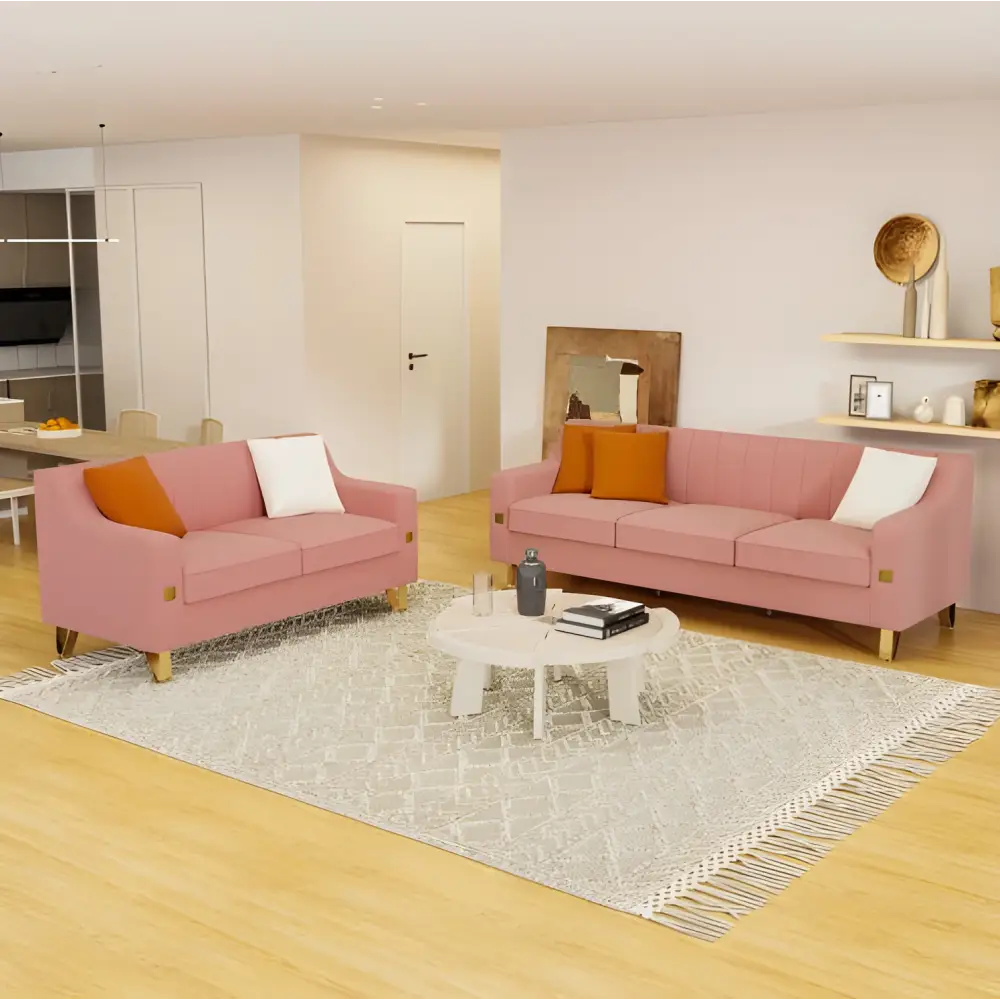 Elegant pink velvet sofa set for luxury fashion in your living room $899 furniture specification product information