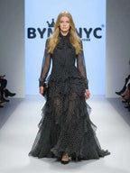 Long Black Polka Dot Evening Dress LENOX HILL: Prêt-à-Porter Line BYMANYC ® New York