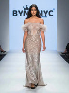 Long Nude Evening Dress CLINTON HILL: Prêt-à-Porter Line BYMANYC ® New York