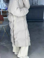 Longline Padded Winter Coat with Belted