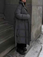 Longline Padded Winter Coat with Belted