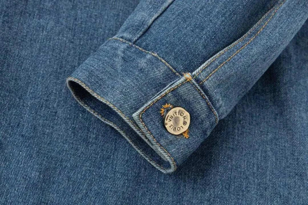LOUIS VUITTON Denim Jacket Blue - Maven Couture Inc