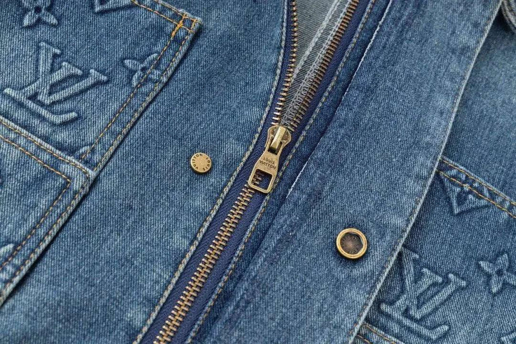 LOUIS VUITTON Denim Jacket Blue - Maven Couture Inc