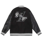 Louis Vuitton Jacket Monogram Embossed Leather Melton Wool - Maven Couture Inc