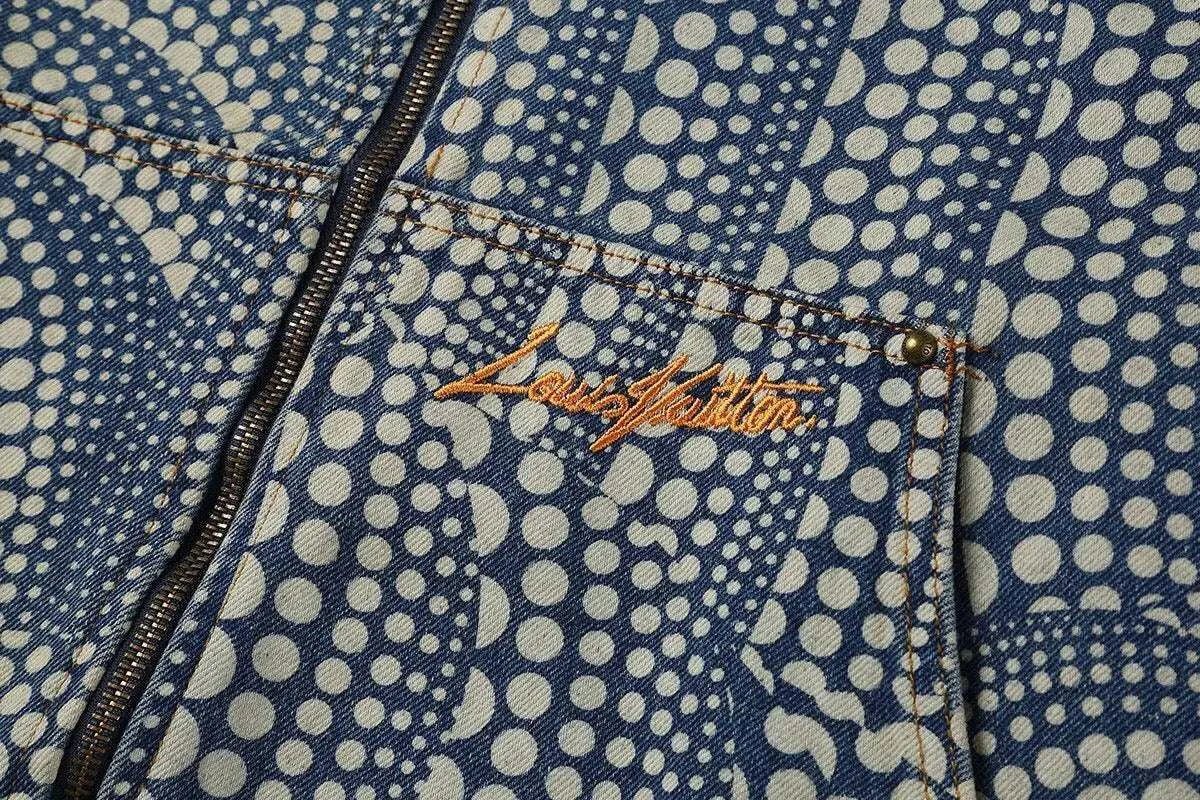 Louis Vuitton LV x YK All Over Pumpkin Denim Blouson Jacket - Maven Couture Inc