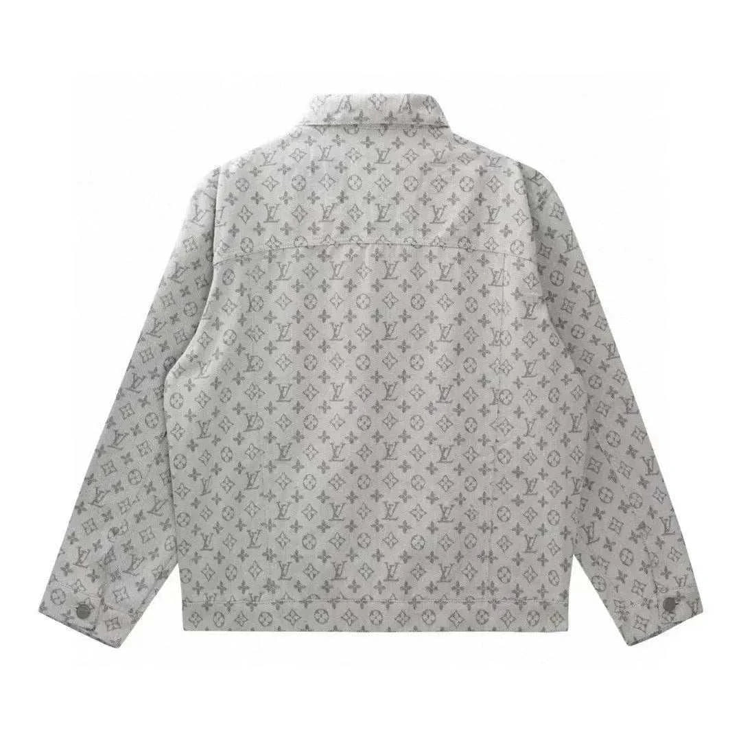 Louis Vuitton Monogram Denim Jacket Grey - Maven Couture Inc