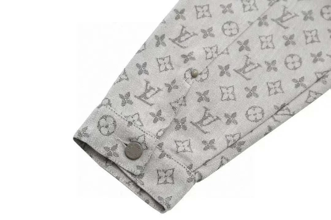 Louis Vuitton Monogram Denim Jacket Grey - Maven Couture Inc