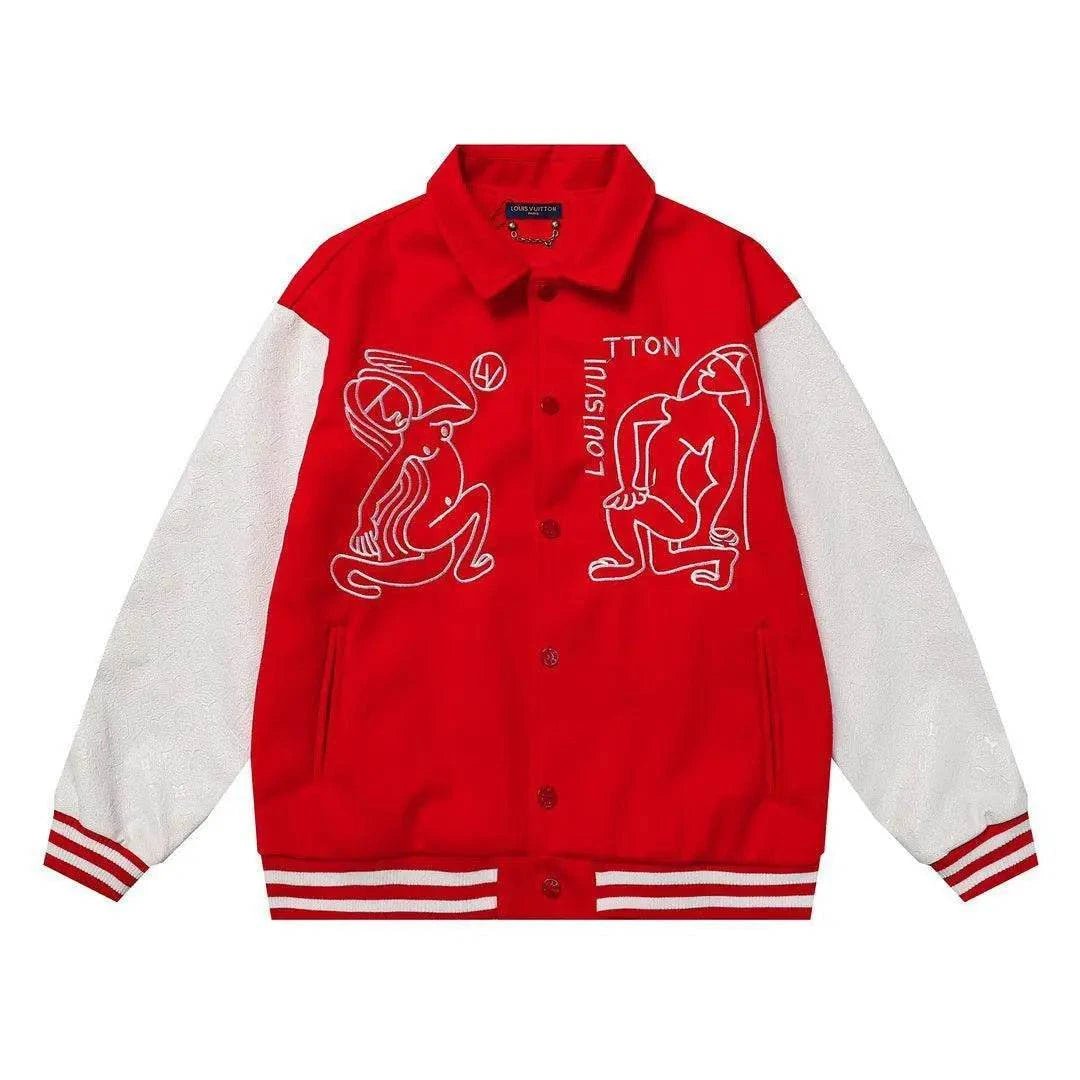 Louis Vuitton Varsity Jacket Red - Maven Couture Inc