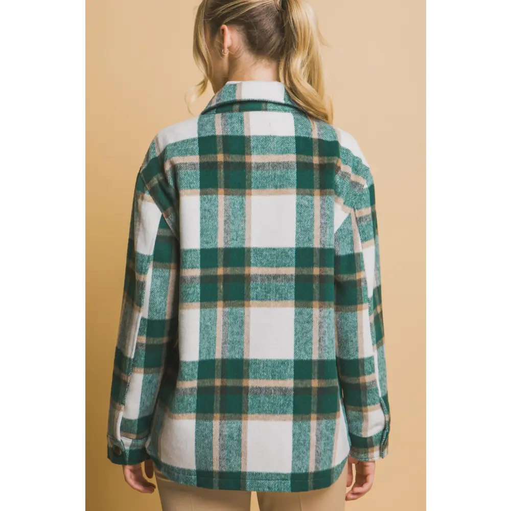 Elevate your wardrobe with the chic plaid button up shacket $35.36 elevate your casual style with this chic plaid