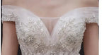 Luxury Off-Shoulder Wedding Dress - Handmade Lace Ball Gown | Femstylo