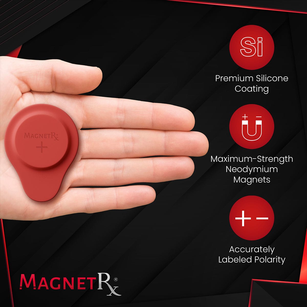 Biomagnetic Therapy Magnet Set — Neodymium & Silicone (2 Medium Magnets) - Maven Couture IncBiomagnetic Therapy