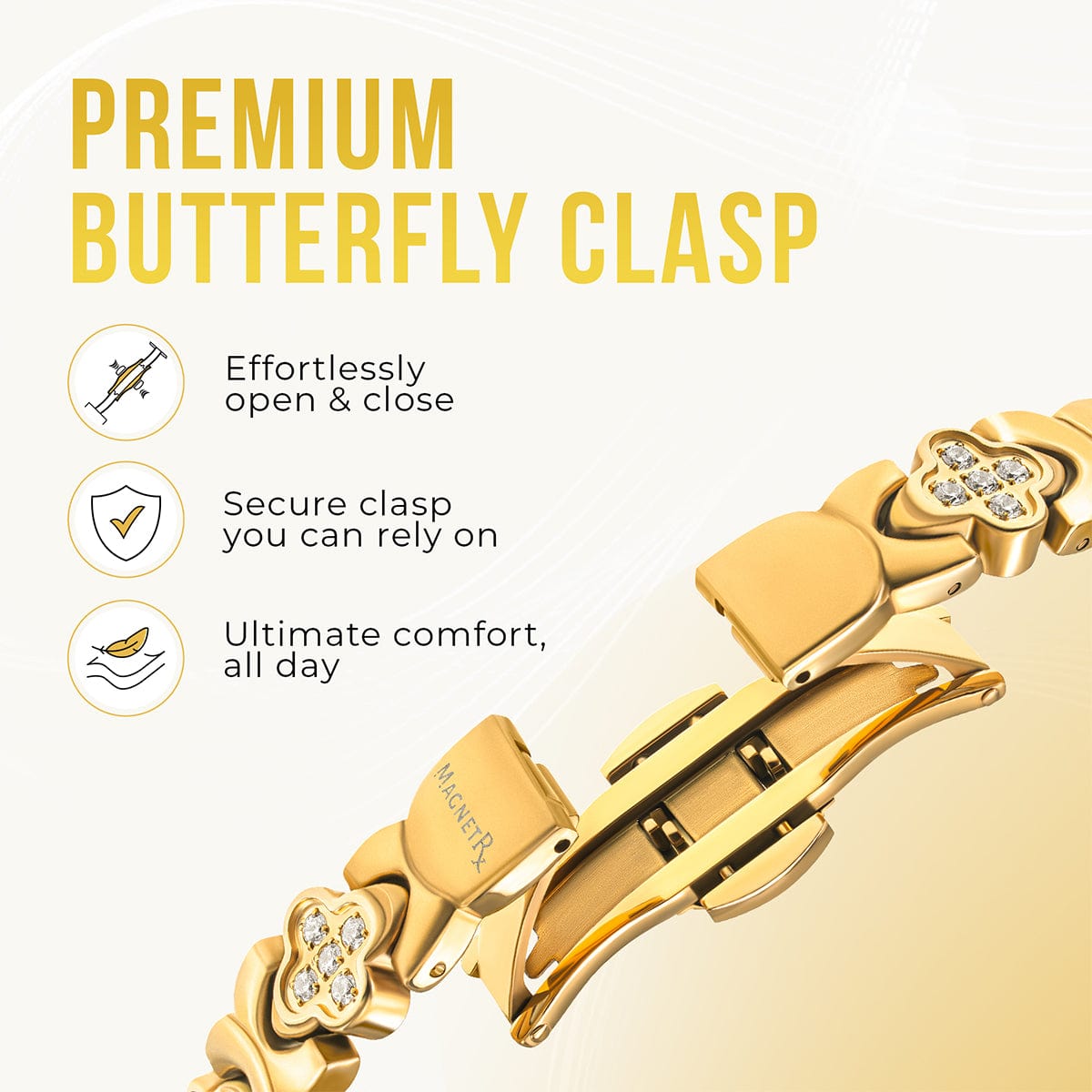 Clover Magnetic Bracelet for Women (Gold) - Maven Couture IncBracelet