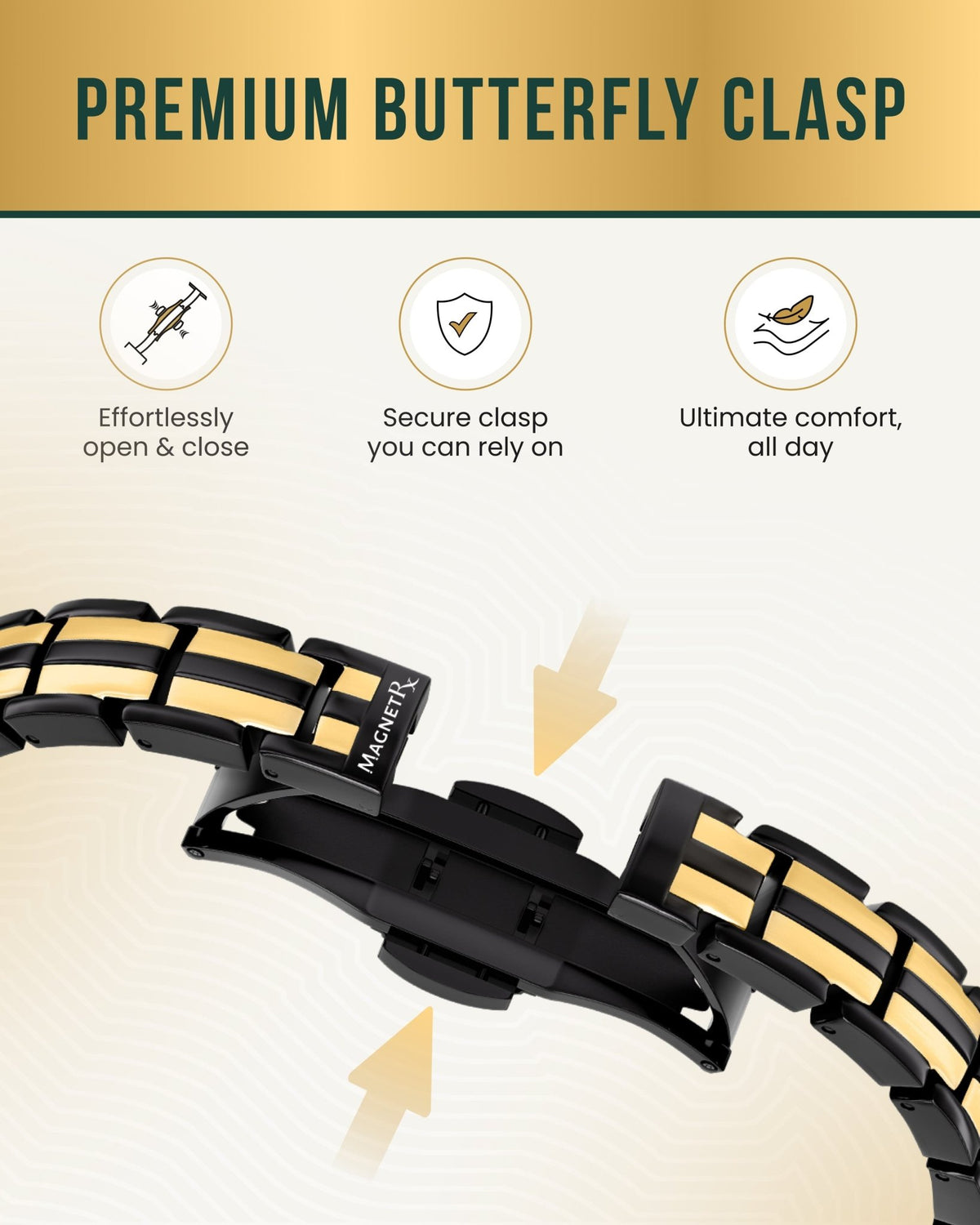 EllipseMAX Magnetic Bracelet for Women (Black & Gold) - Maven Couture IncBracelet