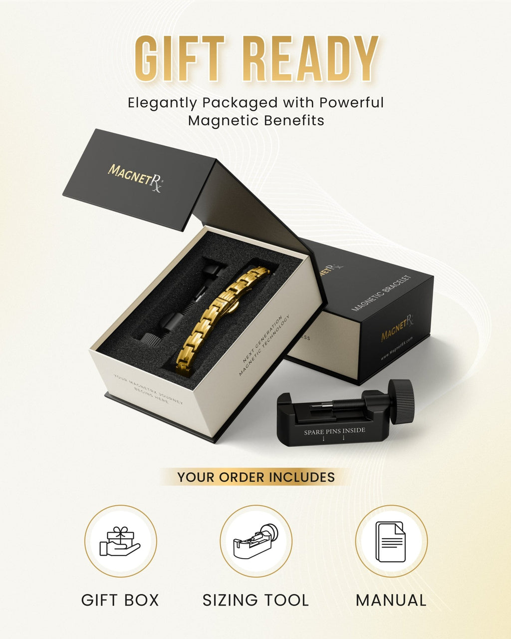 EllipseMAX Magnetic Bracelet for Women (Gold) - Maven Couture IncBracelet
