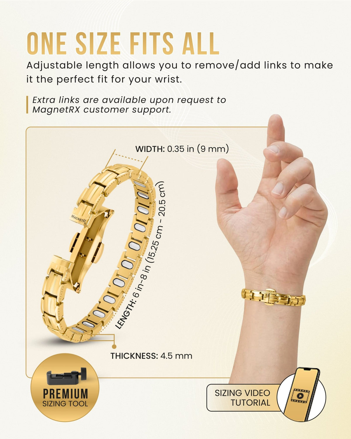 EllipseMAX Magnetic Bracelet for Women (Gold) - Maven Couture IncBracelet
