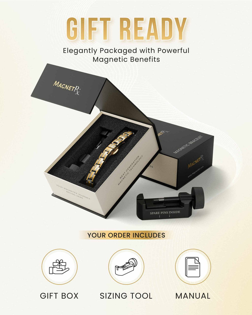 EllipseMAX Magnetic Bracelet for Women (Silver & Gold) - Maven Couture IncBracelet
