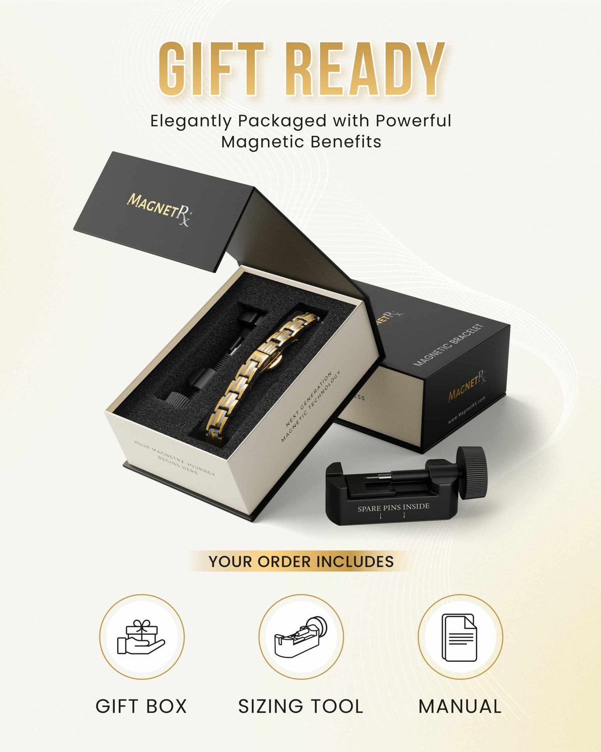 EllipseMAX Magnetic Bracelet for Women (Silver & Gold) - Maven Couture IncBracelet