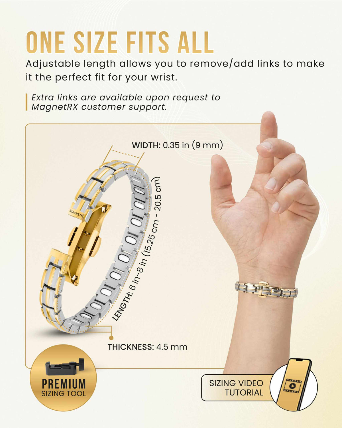 EllipseMAX Magnetic Bracelet for Women (Silver & Gold) - Maven Couture IncBracelet