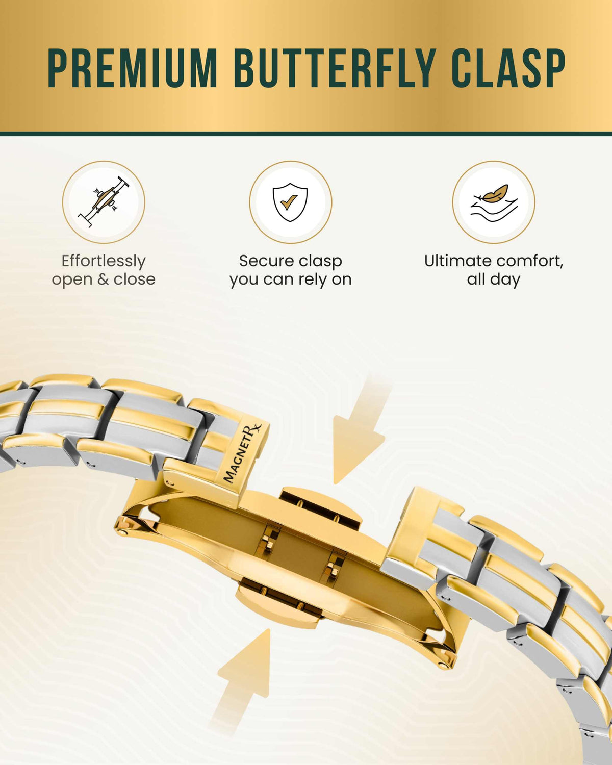 EllipseMAX Magnetic Bracelet for Women (Silver & Gold) - Maven Couture IncBracelet